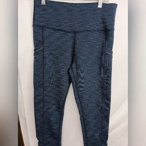 MPG Blue Textured Stretchy Activewear Leggings (#1,549) - Picture 1 of 9